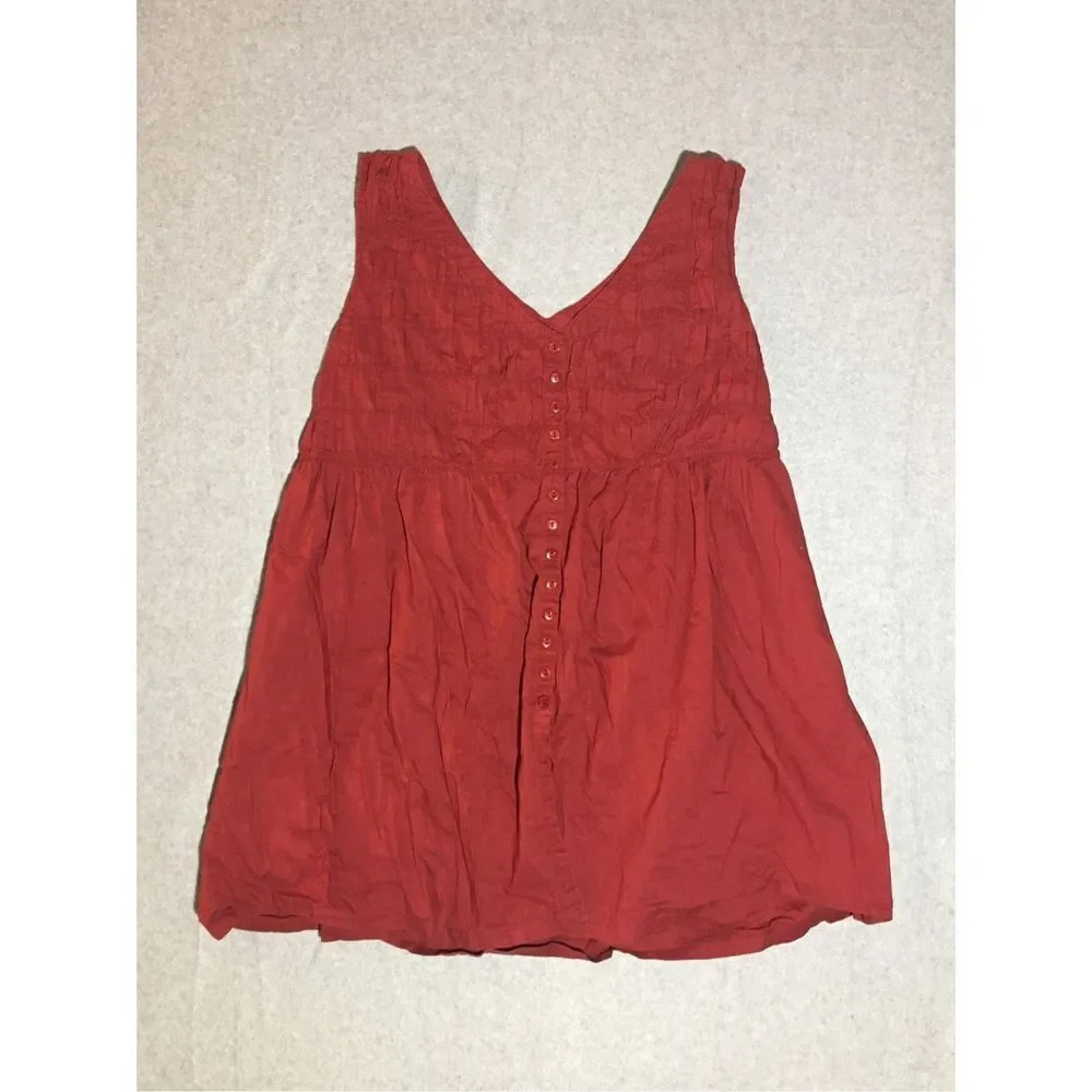 Womens Vintage Victoria’s Secret Dress Size Small Petite Orange Red Button Up